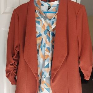 Sleeveless Print Blouse With Bow